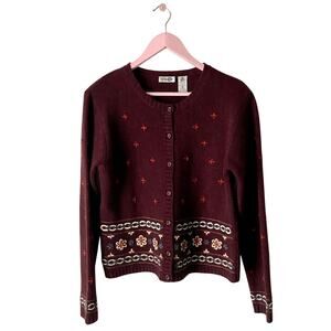 Rare Paul Harris Design Lambswool Embroidered Cardigan- Buffy Vampire Slayer